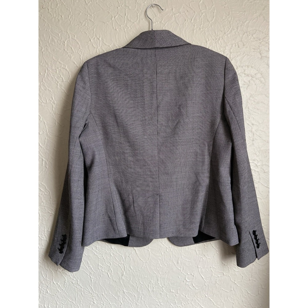 Talbots Gray Wool Blend Blazer Women's SZ 14 One Button Closure Stretch Career